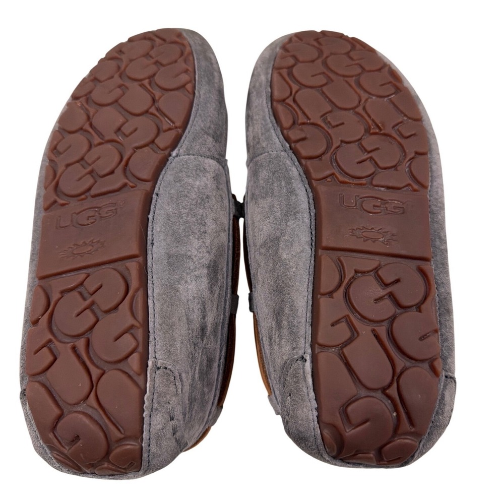 UGG Dakota Charcoal Gray Suede Sheepskin Moccasin Slippers Womens Size 8.5 - Picture 9 of 9